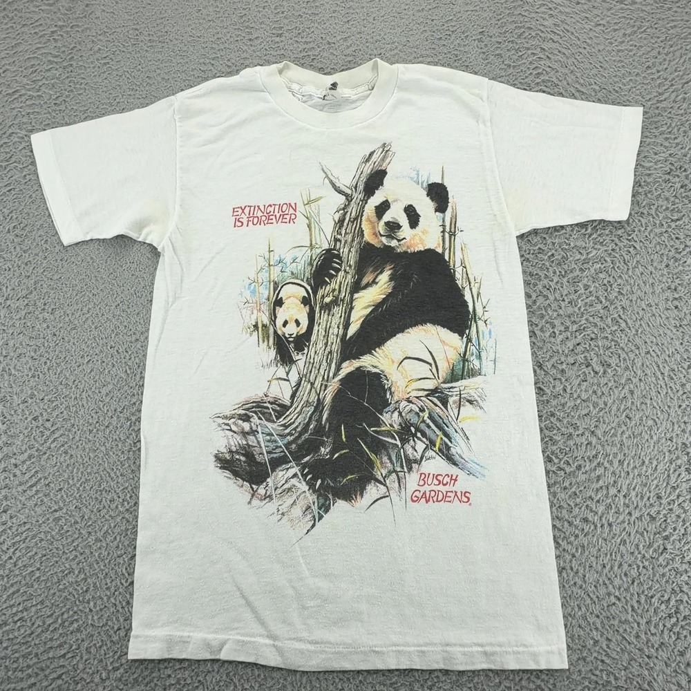 Vintage Busch Gardens Panda T Shirt Medium Extinction Is Forever Single Stitch